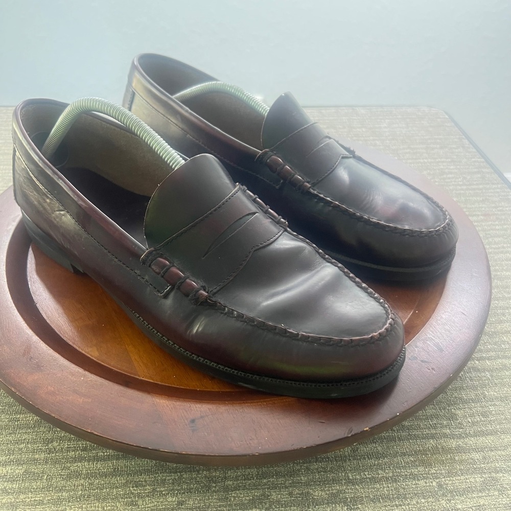 G.H. Bass Walton Penny Loafers Mens Dress Shoes Leather Oxblood Burgundy 13M